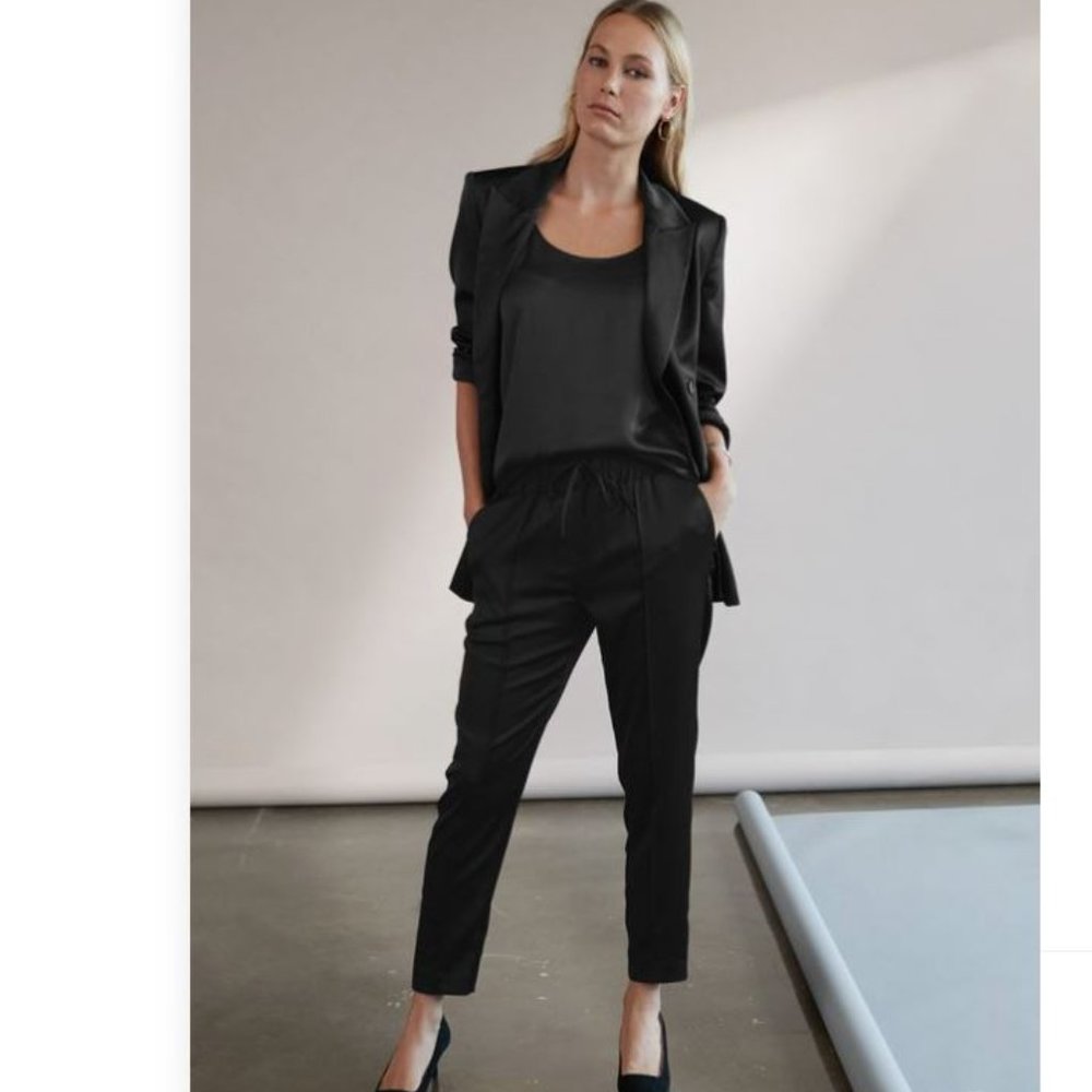 XL The Reset R Label paper bag waist black satin like New